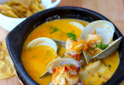 Receta de cazuela de mariscos Colombia
