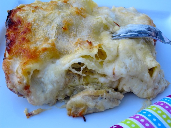 Lasagna de Pollo con Champiñones Lasagna de Pollo con Champiñones
