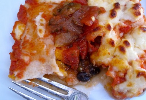 Meatless Enchiladas with salsa