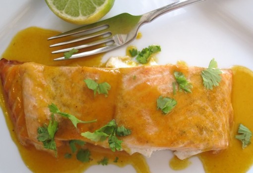 Salmon with Passion Fruit Sauce
