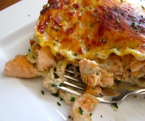 shrimp and salmon lasagna