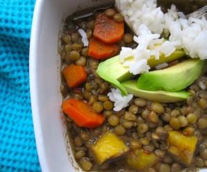 lentils with plantains and carrots