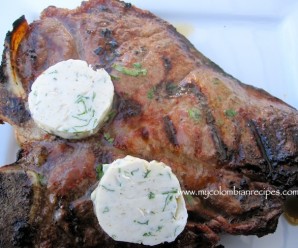 Grilled Steak with Cilantro, Scallion and Cumin Butter
