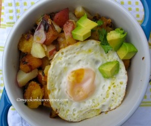 Sweet Plantain and Potato Hash