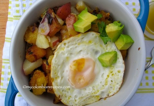 Sweet Plantain and Potato Hash