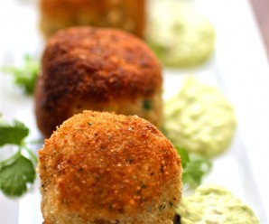 Chorizo, Cheese and Potato Croquettes with Avocado Aioli