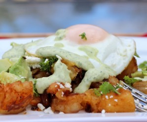 Shrimp, Chorizo and Yuca Hash