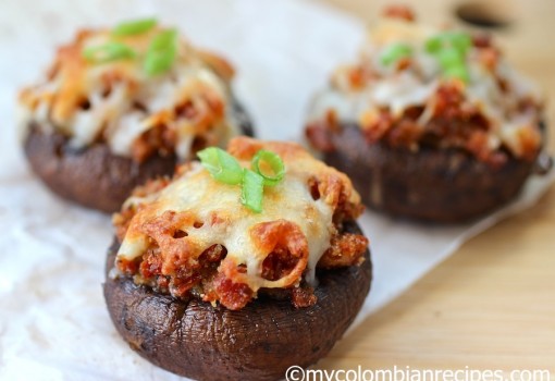 Mushrooms Stuffed with Chorizo
