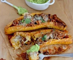 Ripe Plantains Stuffed with Chorizo and Cheese