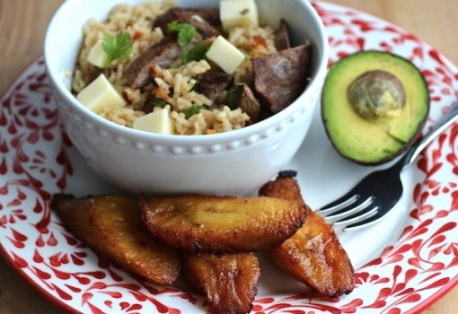 Arroz Atollado con Carne Ahumada (Rice with Smoked Beef)