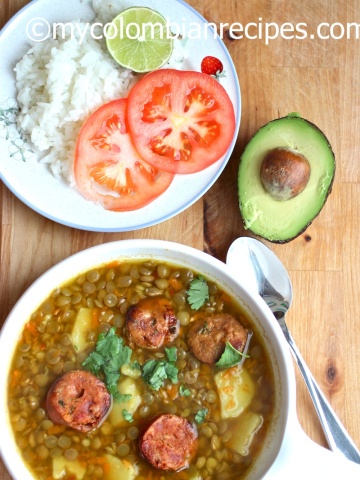 Sopa de Lentejas (Lentil Soup) |mycolombianrecipes.com