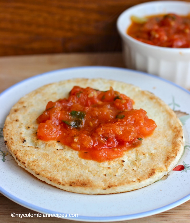 Arepa Colombiana con Hogao