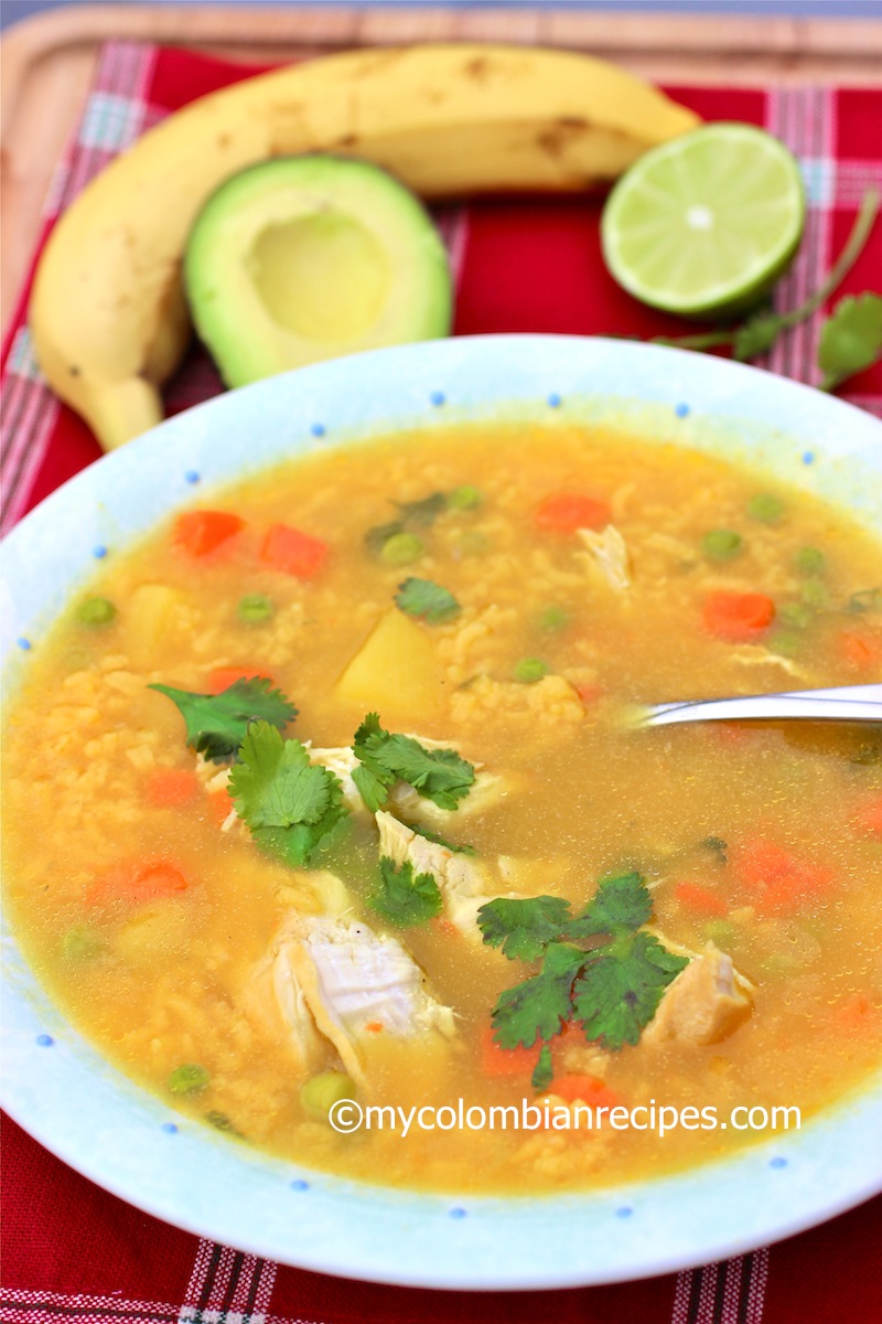 Sopa de Arroz con Pollo (Rice and Chicken Soup) - My Colombian Recipes