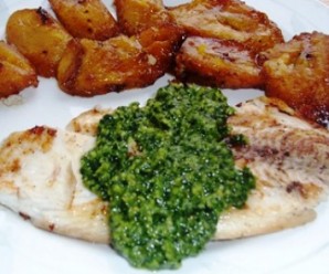 Tilapia with Cilantro Pesto |mycolombianrecipes.com