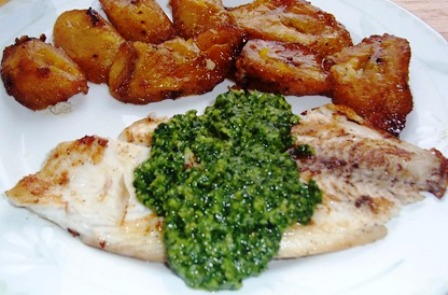 Grilled Tilapia with Cilantro Pesto