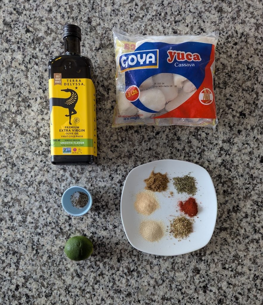 Roasted Yuca Ingredients