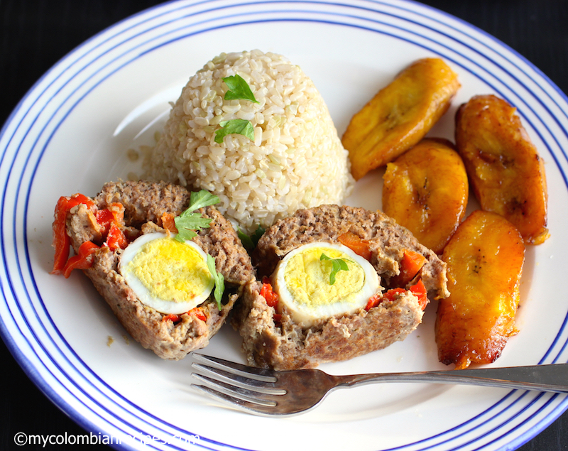 Colombian Style Stuffed Meatloaf (Albondigón Colombiano)