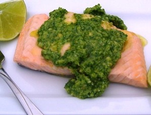 Salmon with Arugula Pesto