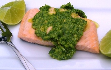 Salmon with Arugula Pesto