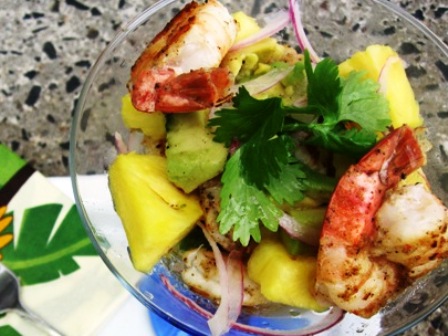 Shrimp Cocktail with Pineapple and Avocado