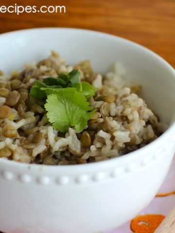 Arroz con Coco y lentejas