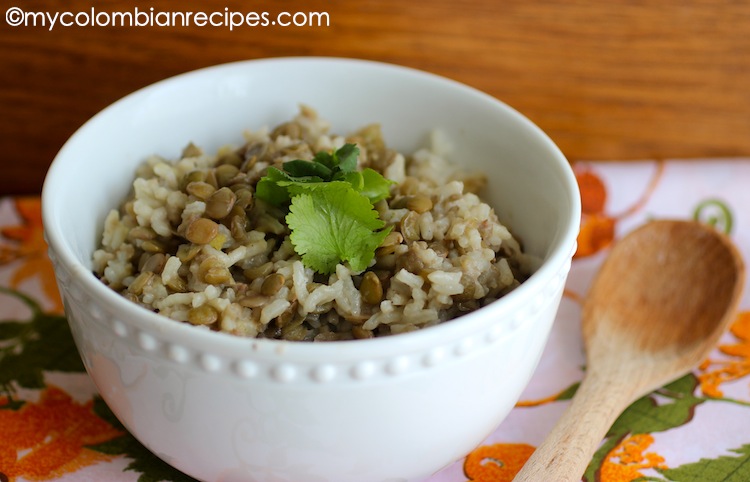 Arroz con Coco y lentejas