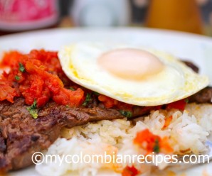 Colombian Food-Bistec a Caballo