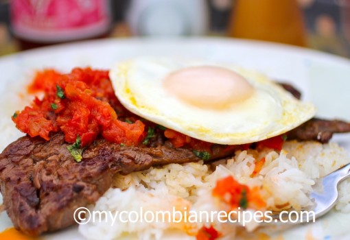 Colombian Food-Bistec a Caballo