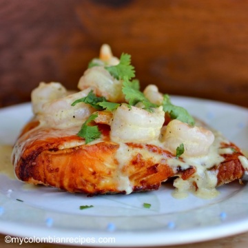 Salmon with Shrimp Sauce