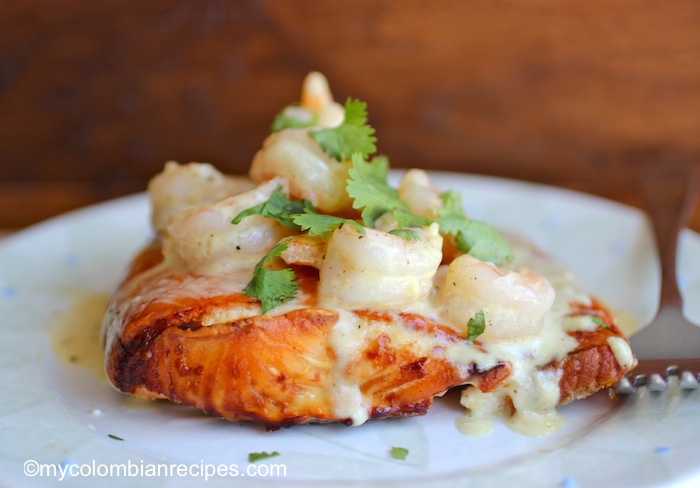 Salmon with Shrimp Sauce