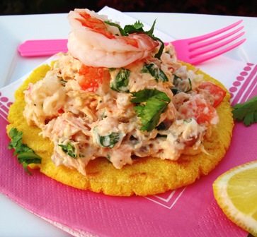 Arepa con Salmon