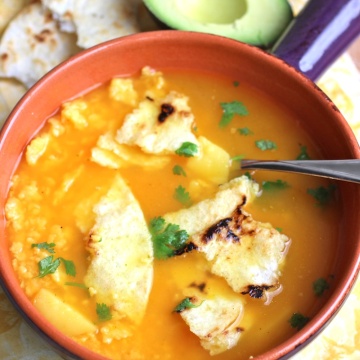 Sopa de Arepa (Corn Cake Soup) |mycolombianrecipes.com