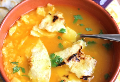 Sopa de Arepa (Corn Cake Soup) |mycolombianrecipes.com
