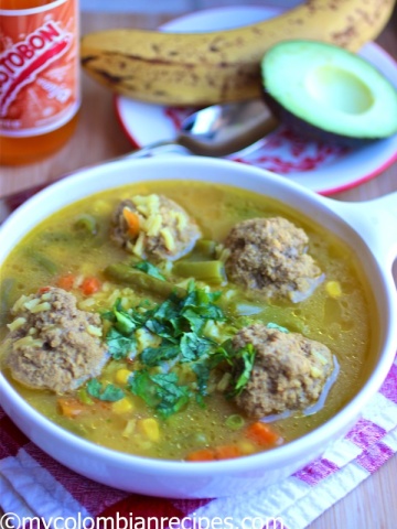 meatballs and rice soup