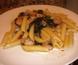 pasta with shrimp and spinach