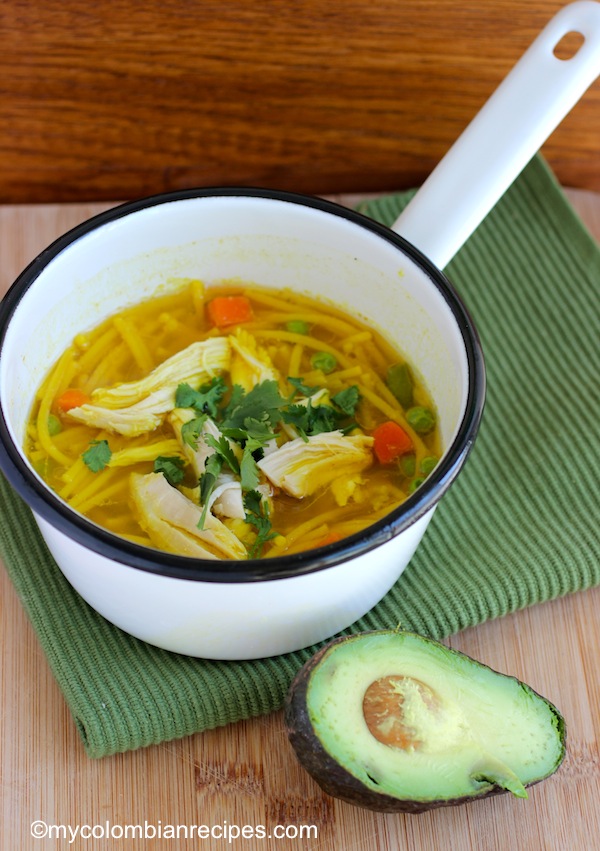 Chicken Noodle Soup (Sopa de Pollo y Pasta) - My Colombian Recipes