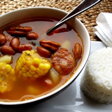 Quick Pinto Bean Soup with Chorizo