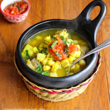 Sopa de Mute (Hominy and Pork Soup) |mycolombianrecipes.com
