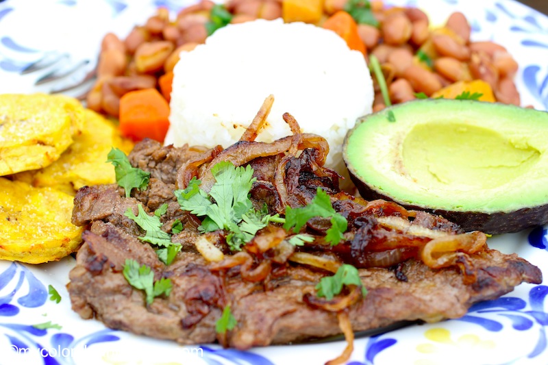 Bistec Encebollado ( Colombian-Steak with Onion Sauce)