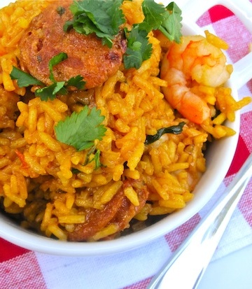 Arroz con Chorizo y Camarones