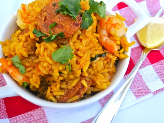 Arroz con Chorizo y Camarones