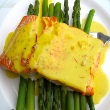 Salmon with Coconut-Saffron Sauce