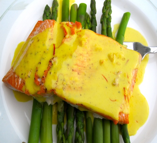 Salmon with Coconut-Saffron Sauce