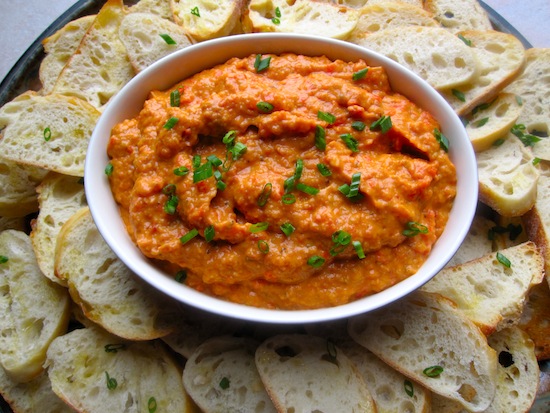 Bean and Roasted Pepper Crostini