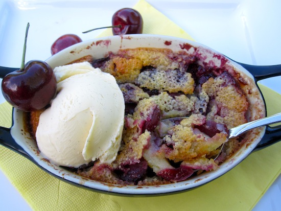 Cherry Clafoutis with Ice cream