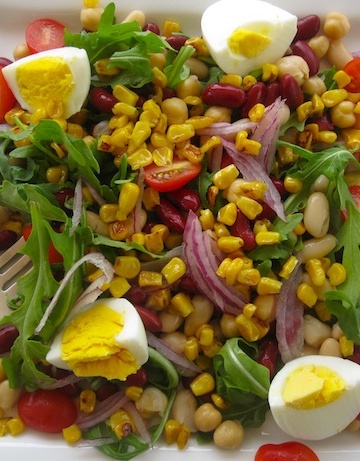 Arugula,Egg and Corn salad