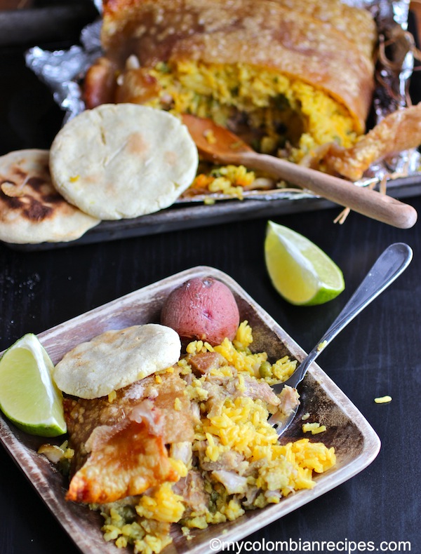 Lechona Tolimense-Colombiana (Colombian Style Stuffed Pork)|mycolombianrecipes.com