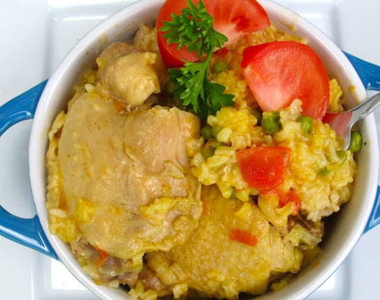 Dominican Locrio De Pollo - Dominican Style Chicken And Rice Stock