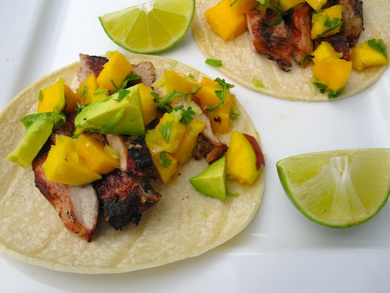 Pork Tacos with Mango and Avocado Salsa