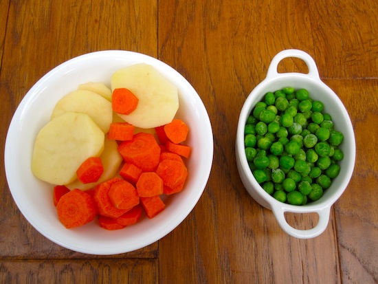 Peas, carrots and Potatoes